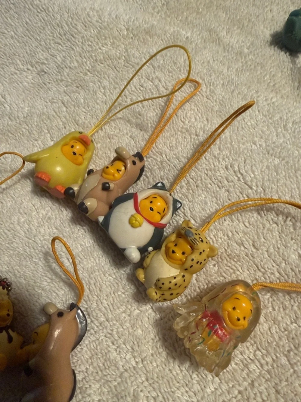 Cute Assorted Animal Character Phone Charms - Yellow Accents
